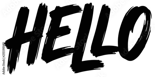 Grunge style hello typography
