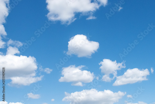 Blue sky with white clouds, macro.