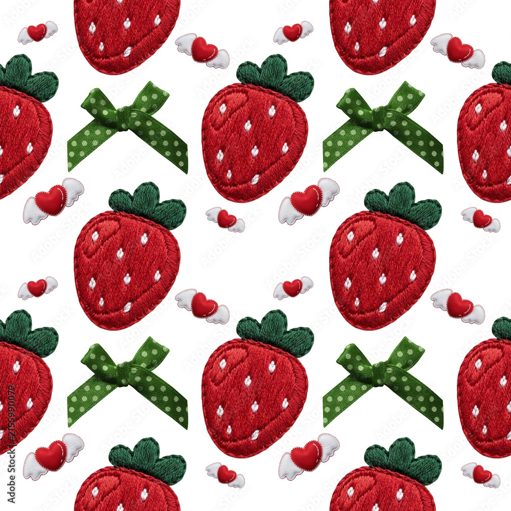 seamless pattern with red berries
