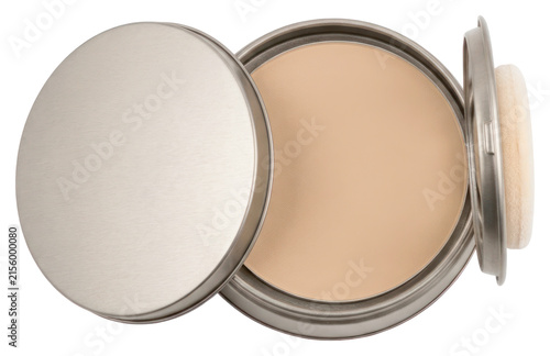 фотографія Round Metal Compact with Pressed Face Powder