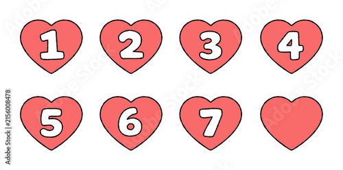 numbers, heart shape