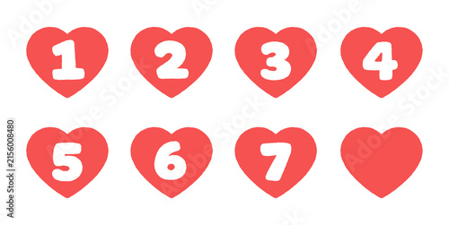 numbers, heart shape
