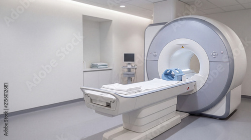 Modern MRI machine in a medical office setting