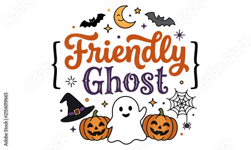 Halloween Party Elements Set with Pumpkins Bats Cats Ghosts Witch Hats and Spooky Cartoon Icons for Holiday Invitations and October Celebrations