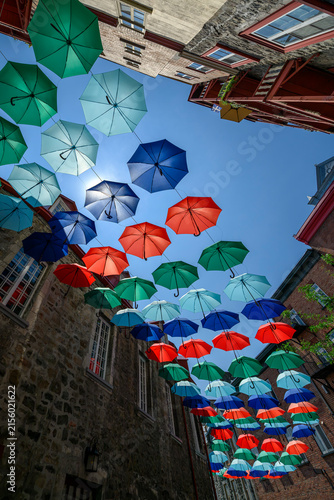Umbrella Alley in Quebec city