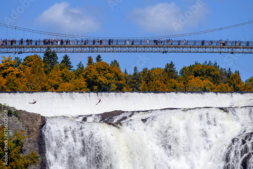 Zip line at Montmorency Falls, Quebec, Canada