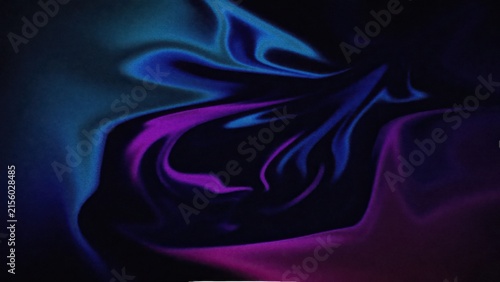 Fotografie Abstract dark blue and purple liquid paint blending smoothly, creating a cool, e