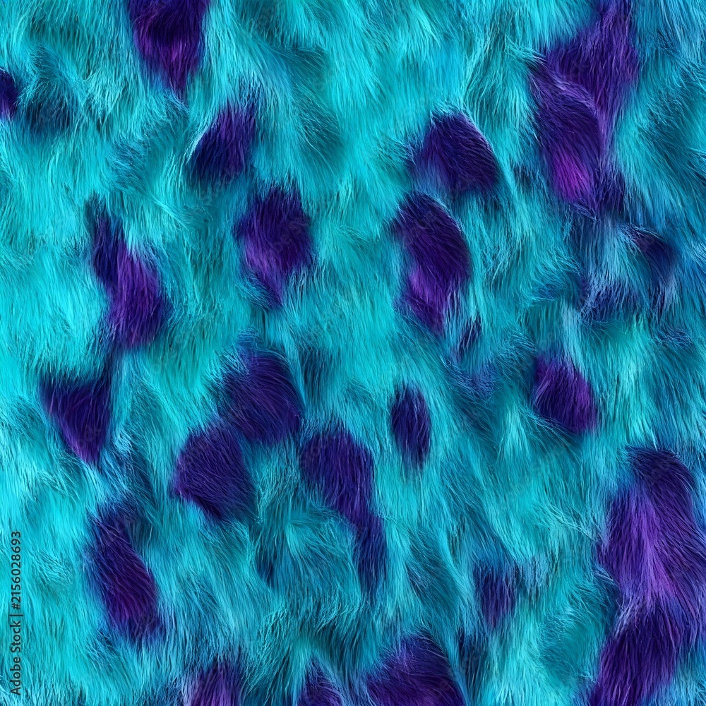 Obraz premium Seamless Blue and Violet Monster Fur Texture Macro Close-up