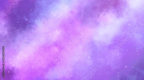 Dreamy Purple Starry Sky | Cosmic Galaxy Nebula Fantasy Background