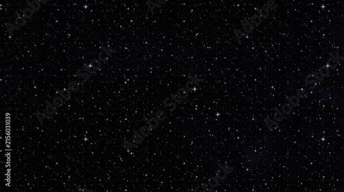 Mystical Midnight Sky with Stars on Black Background | Starry Night Galaxy