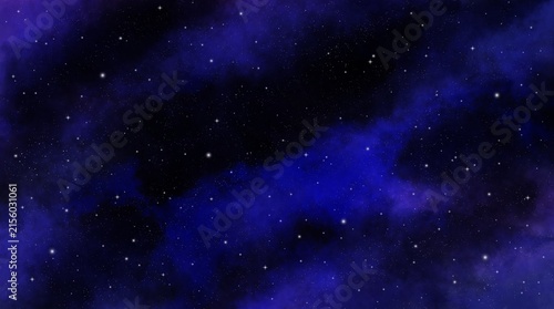 Magical Midnight Starry Sky | Blue Cosmic Background with Sparkling Stars