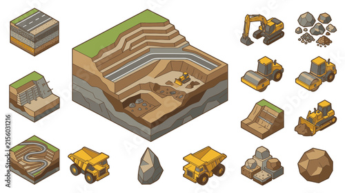 Modern Illustrated Guide to Construction Excavation and Mining Equipment with Detailed Cross Sections