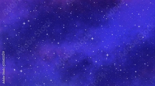 Fotografie Mystical Purple Cosmic Sky | Starry Galaxy Nebula Space Wallpaper