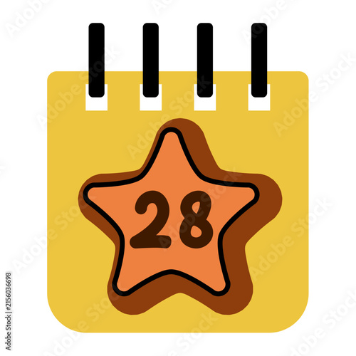 Star Shape Calendar Number