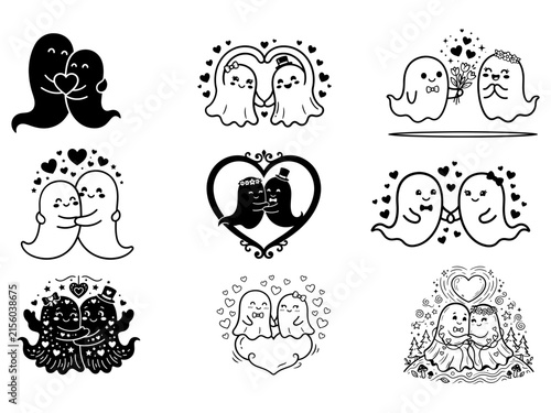 Romantic Ghost Couple SVG