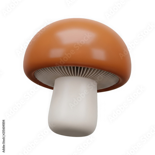 3d rendered realistic mushroom with detailed texture and lighting effects