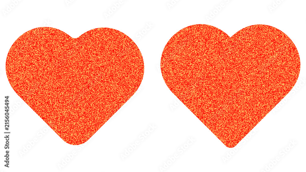 Obraz premium Red Textured Heart Shapes PNG Isolated on Transparent Background, for Love and Valentine’s Day