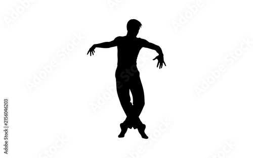 Human figure silhouette against a white background showcasing a dynamic pose