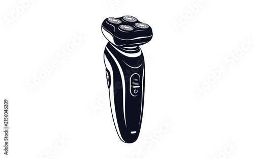 Electric razor silhouette against a white background a grooming appliance