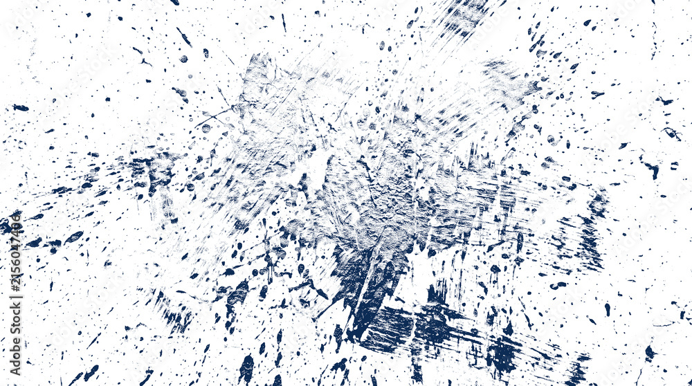 Obraz premium Abstract blue paint splatter texture overlay for artistic effect with checkered background.