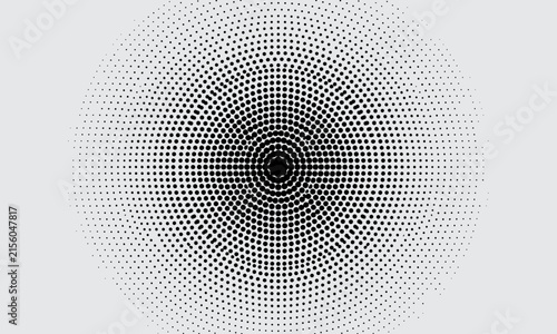 Foto Circular concentric halftone dot pattern gradient fading from center