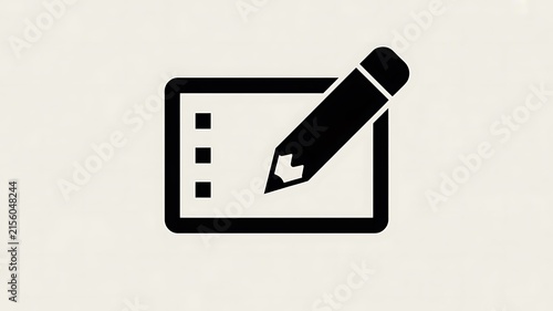 Black pencil writing on a notepad icon