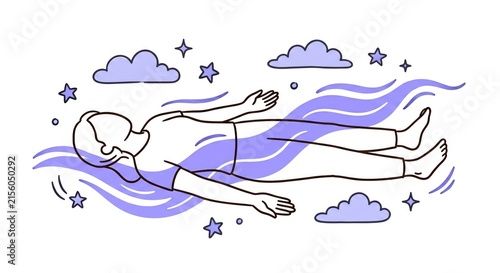 Person Floating Freedom Concept Illustration Purple