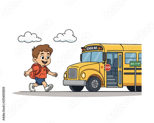 Illustrated cartoon scene of teacher engaging young students in classroom learning activity.
