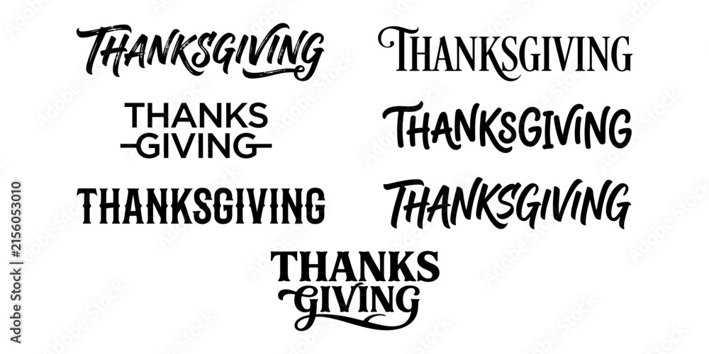 Obraz premium Set of thanksgiving typography logos