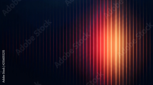 Colorful vertical light rays shining with pink and orange glow