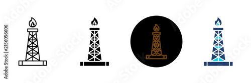 Four Distinct Icon Styles Of Oil Rig Towers