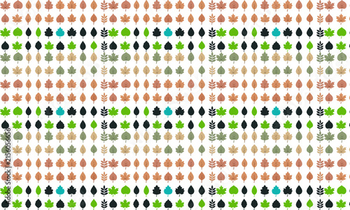 Seamless Autumn Leaf Pattern with Colorful Botanical Foliage on White Background