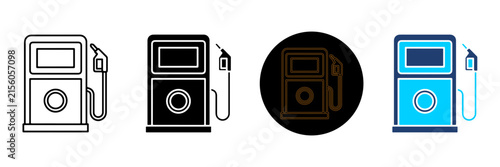 A Set Of Four Distinct Gas Station Icons