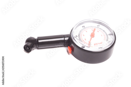 Car tire manometer isolated on white background