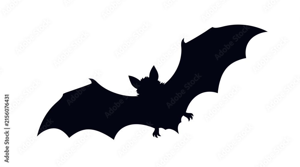 Fototapeta premium Halloween, Classic Flying Bat Silhouettes, Spooky Halloween Vector Collection. Black Outlined Chiroptera Shapes, Scared Nighttime Symbols Vector