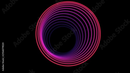 Abstract Neon Purple Spiral Tunnel Animation on Black Background