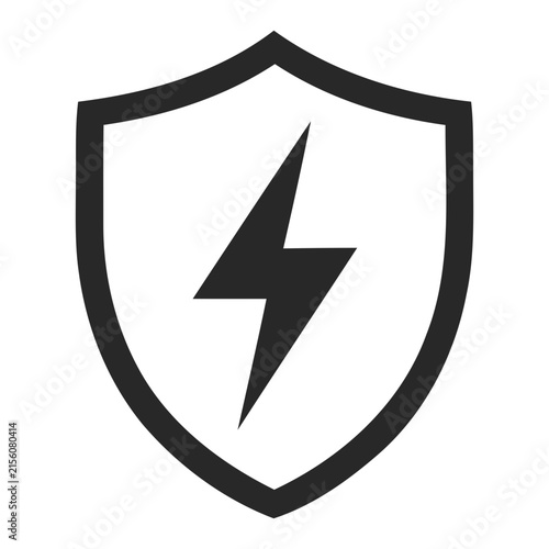 Lightning Shield Security Icon For Powerful Protection Energy And Defense