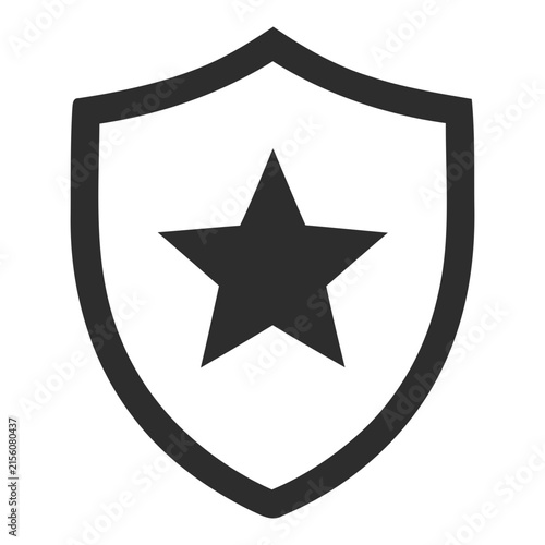 Star Shield Security Badge Icon For Protection Quality Trust And Premium Design