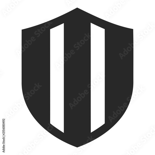 Double Stripe Shield Security Icon For Strong Protection Defense And Modern Branding