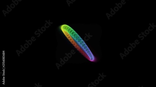 Abstract Rainbow Neon Circular Light Trail with Glowing Ring Effect