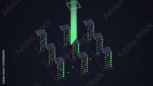 Isometric Data Center Server Infrastructure with Green Digital Network Technology
