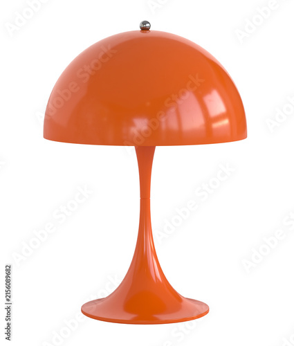 Mid century table lamp isolated on a white background