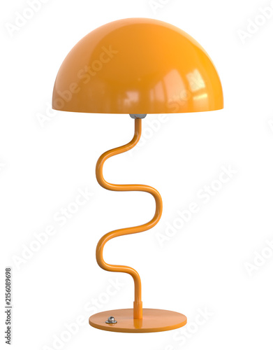 Mid century table lamp isolated on a white background