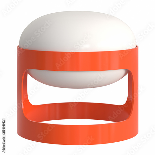 Mid century table lamp isolated on a white background