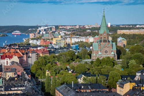 Photography Aerial view of Stockholm City, Sodermalm district
