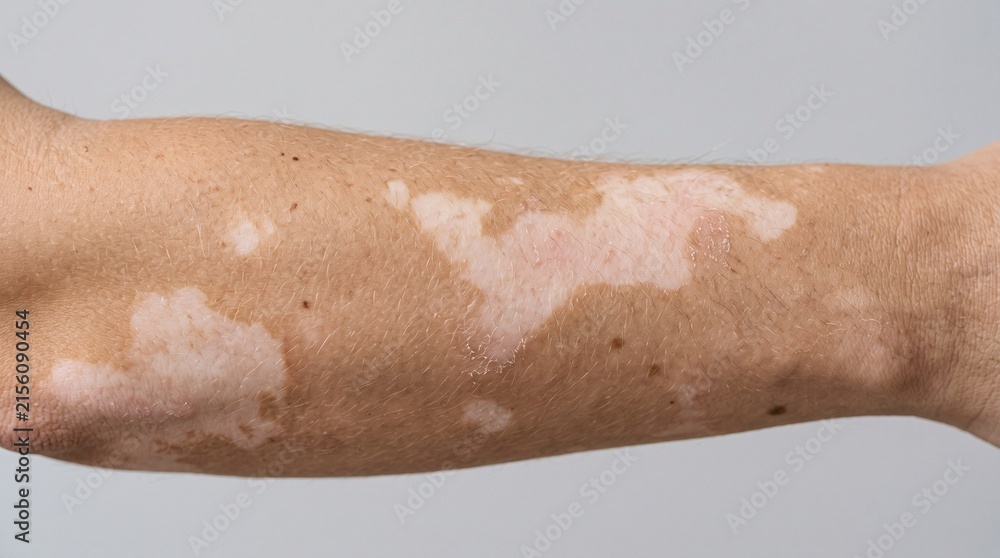 Fototapeta premium Close up of arm with vitiligo skin condition.