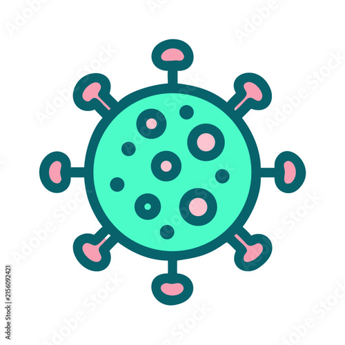Colorful cartoon virus illustration for educational concepts

