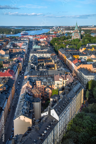 Photography Aerial view of Stockholm City, Sodermalm district