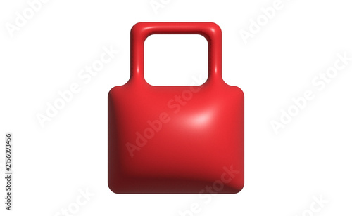 3D Red Shopping Bag Icon Isolated on White Background for E-commerce and Retail Design