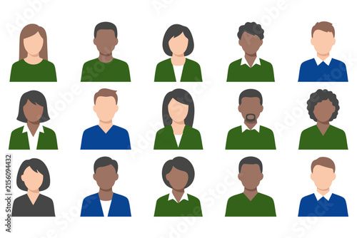 Set of People and Female Avatar Icons Vector Collection for Business, Office, Team, Profession, User Profiles and Modern Illustration Design